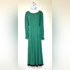 Baltic Born Dress Green Long Sleeve with Belt Green with Navy Trim 1x